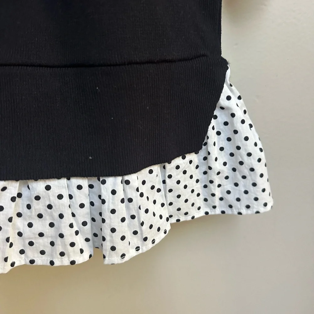 Anthropologie Polka Dot Puff Sleeve Top